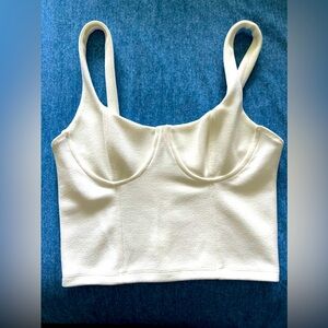 Zara White Corset Crop Top - Excellent Condition - Size M